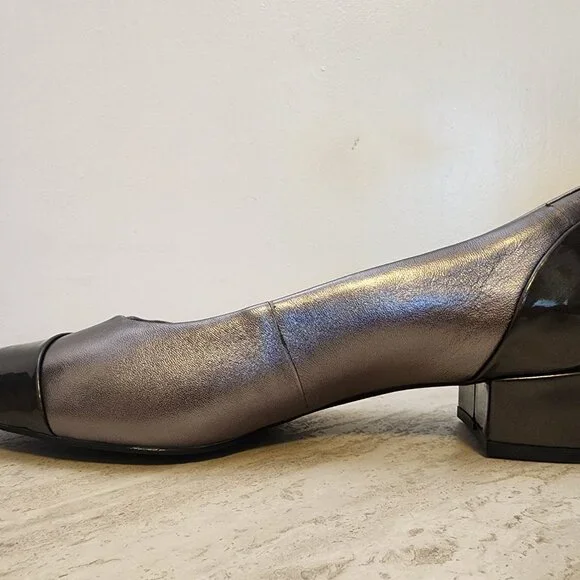 Trotters Daisy Pump Women's Shoes Taupe/ Pewter Size US 8.5 Block Heel - Picture 7 of 11